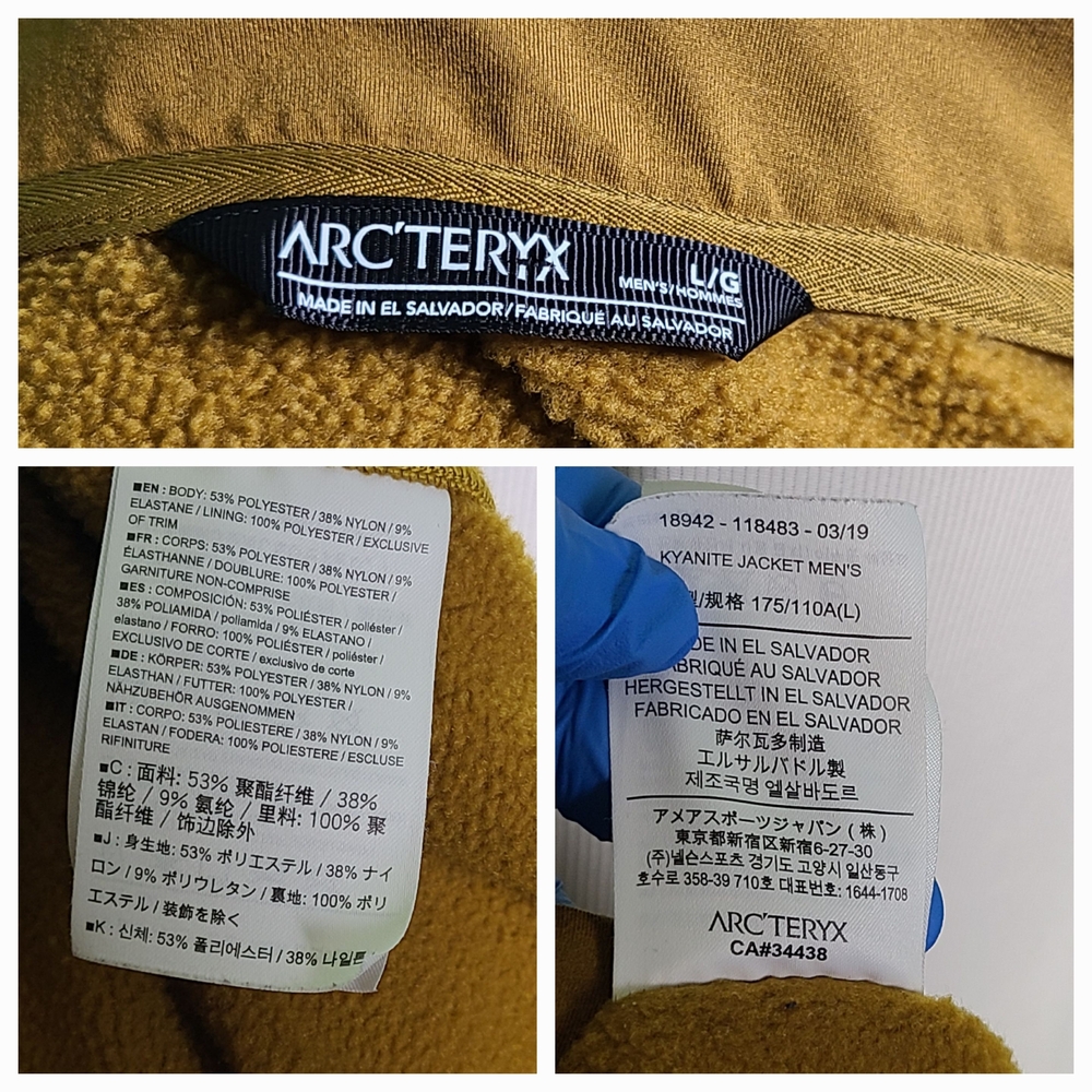 Arc’teryx Kyanite Jacket Men’s Large Full Zip Technical Fleece Gold Mustard - Picture 5 of 9
